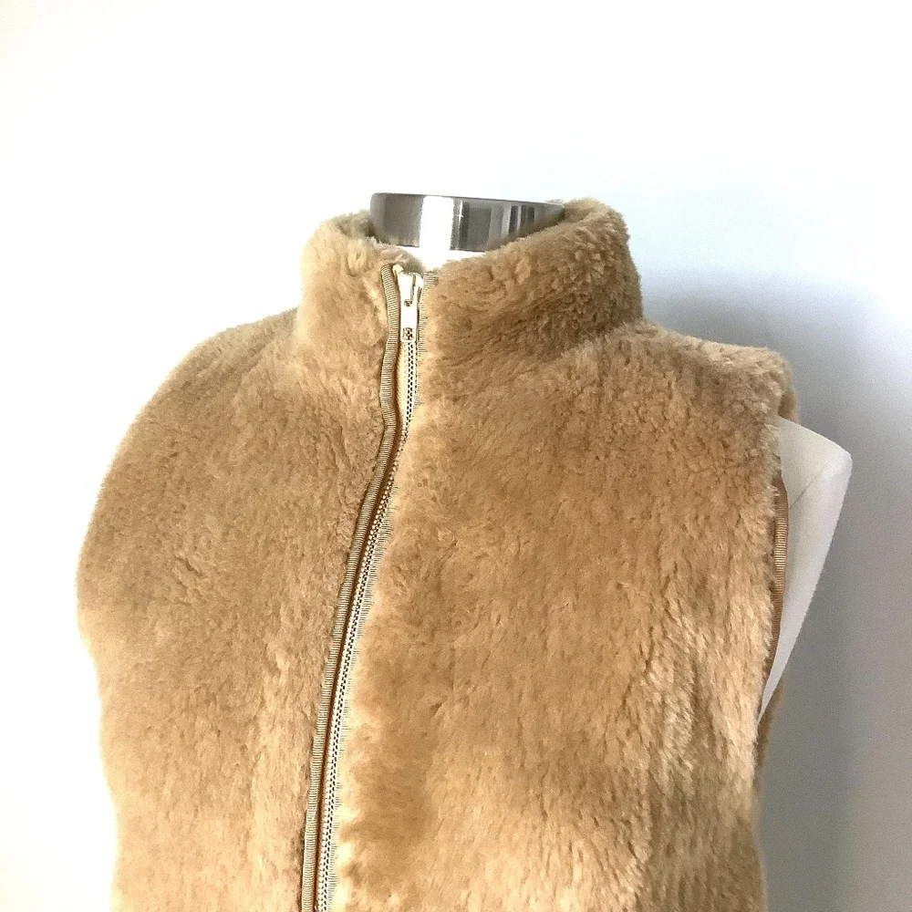J. Crew Plush‎ Fleece Excursion Vest Tan Soft Blogger Cognac XS